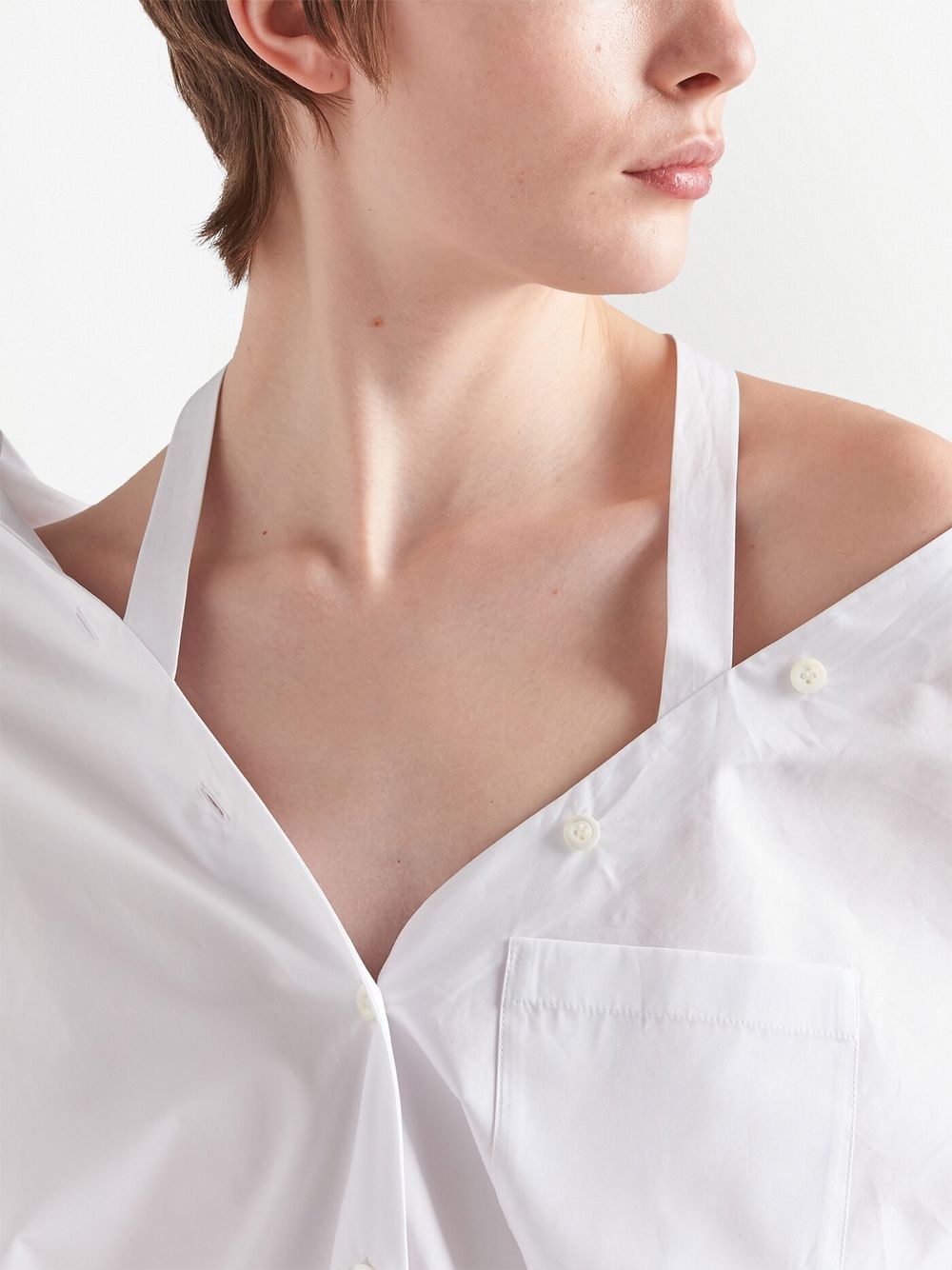 Prada off-shoulder cotton shirt dress - Image 4