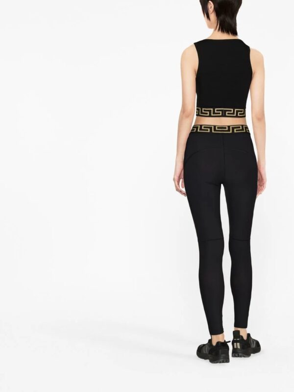 Versace  logo-waistband leggings - Image 4
