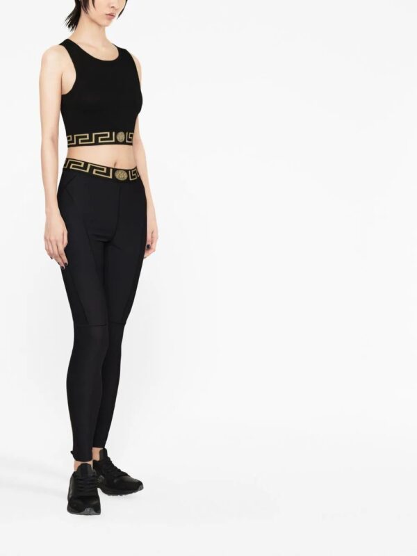 Versace  logo-waistband leggings - Image 3