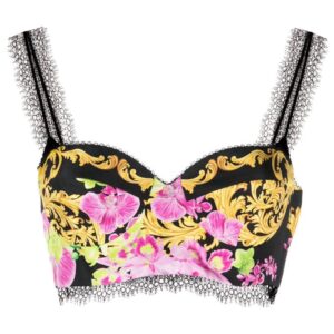 Versace Medusa Orchid-print bustier top