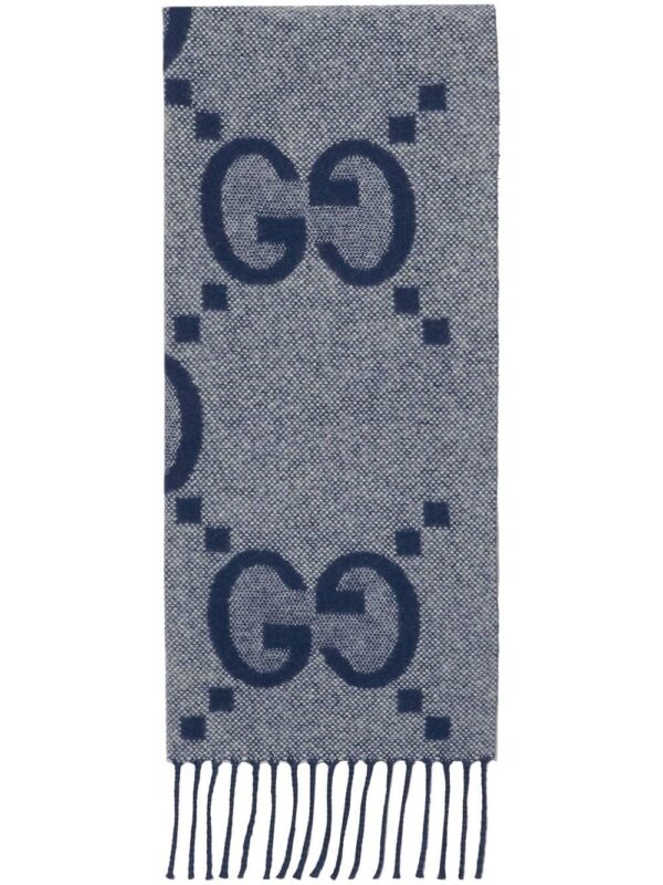 Gucci  GG-pattern fringed scarf
