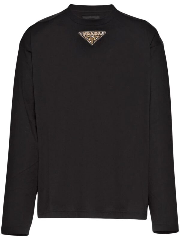 Prada  logo-patch long-sleeve T-shirt