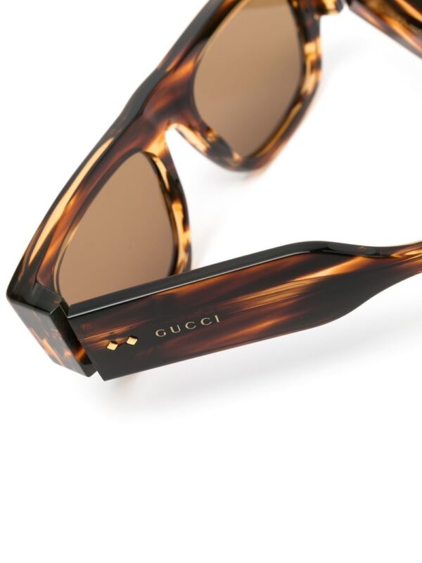 Gucci Eyewear logo-lettering square-frame sunglasses - Image 3