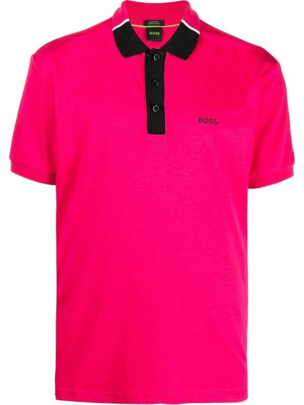 BOSS  contrasting-collar polo shirt