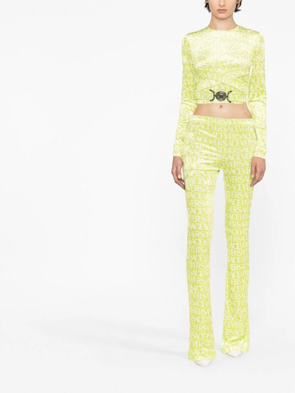 Versace  logo-print cut-out crop top - Image 2