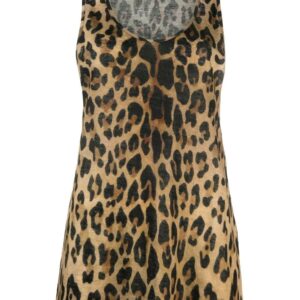 Balmain  leopard-print linen tank top