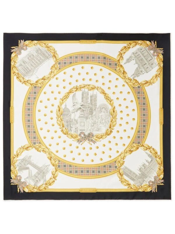 Burberry  monuments-print silk scarf