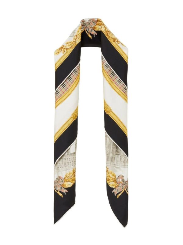 Burberry  monuments-print silk scarf - Image 2