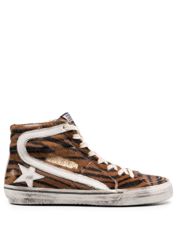 Golden Goose zebra-print high-top sneakers