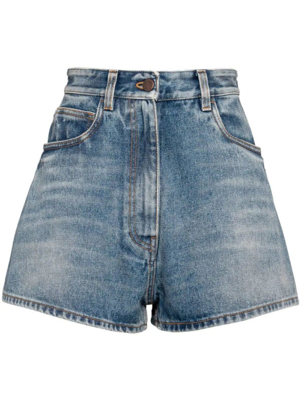 Prada  triangle-logo denim shorts