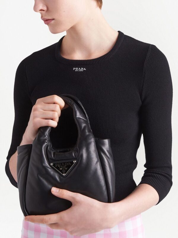 Prada logo-embroidered ribbed jumper - Image 4