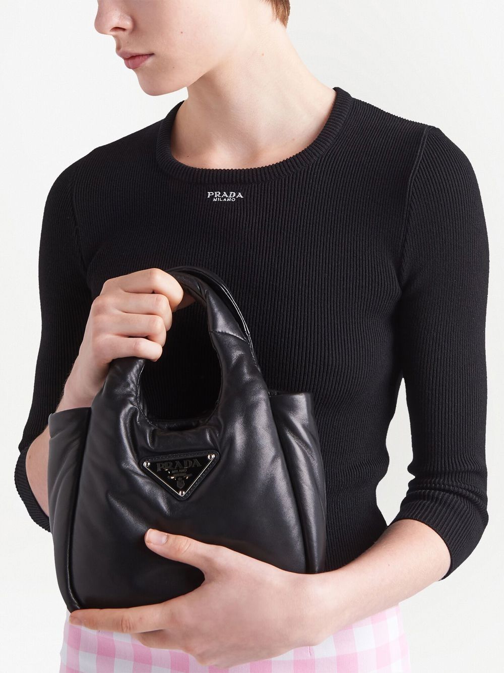 Prada logo-embroidered ribbed jumper - Image 4