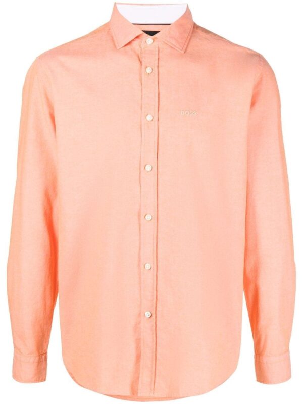 BOSS  embroidered-logo long-sleeve shirt