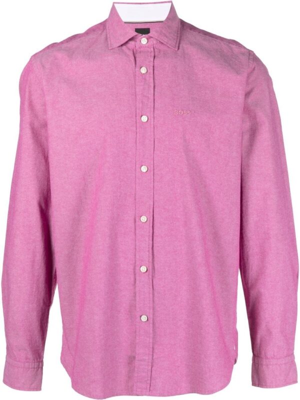 BOSS  embroidered-logo long-sleeve shirt