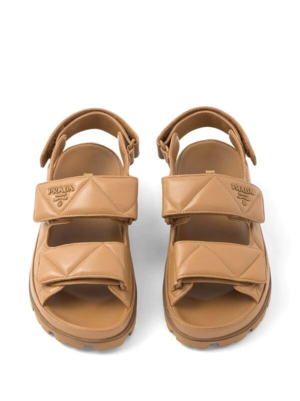 Prada  triangle-logo padded sandals - Image 4