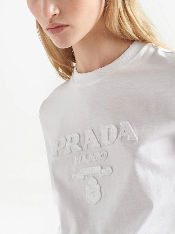 Prada  logo-appliqué cotton T-shirt - Image 4