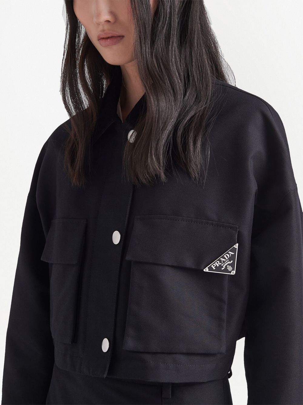 Prada triangle-logo blouson jacket - Image 4