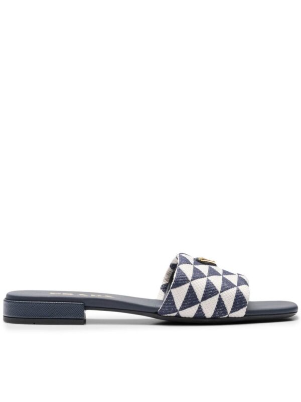 Prada geometric logo-plaque slides
