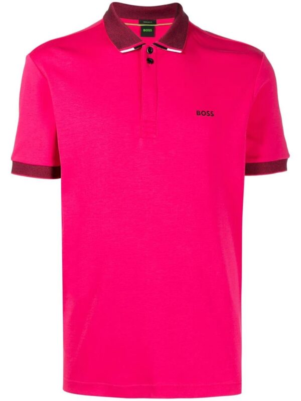 BOSS  contrasting-trim polo shirt