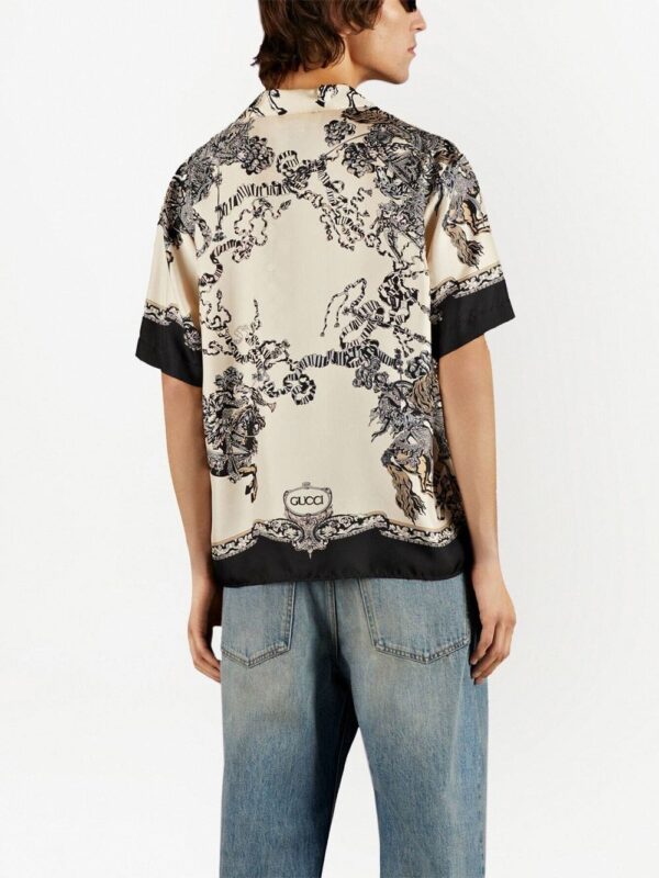 Gucci  graphic-print silk bowling shirt - Image 4