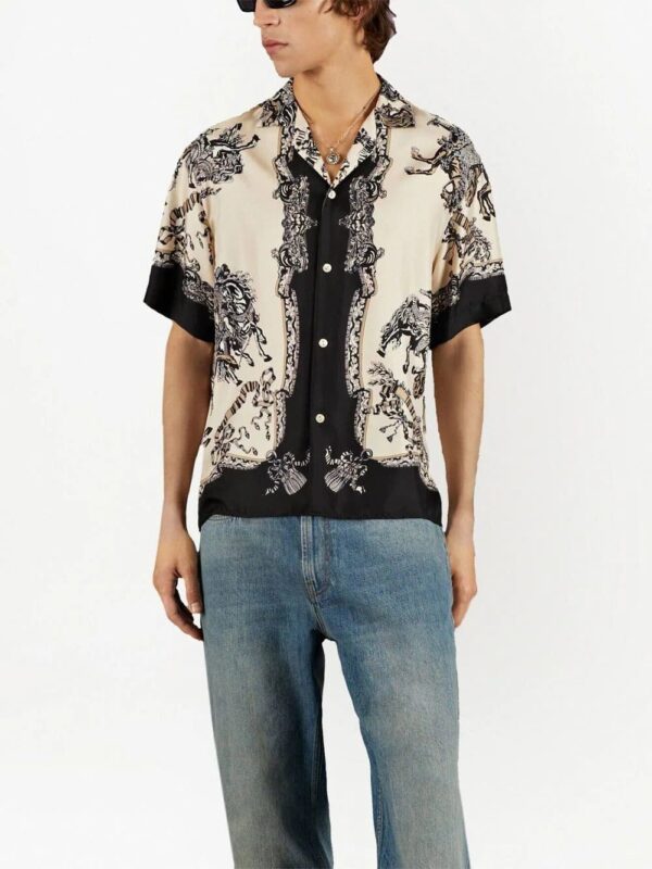 Gucci  graphic-print silk bowling shirt - Image 3