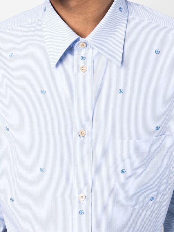 Gucci striped logo-embroidered cotton shirt - Image 5
