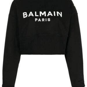 Balmain  logo-print cropped sweatshirt