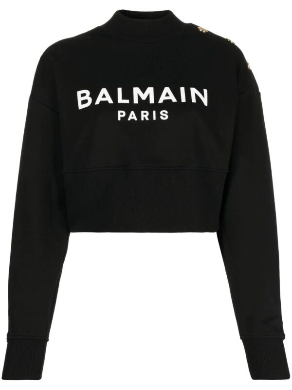 Balmain  logo-print cropped sweatshirt