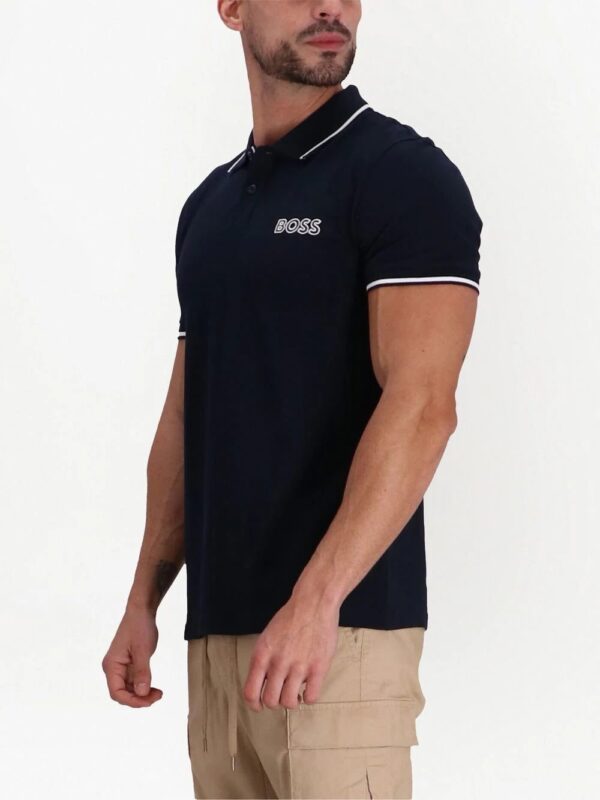 BOSS  logo-embroidered stripe-trim polo - Image 3