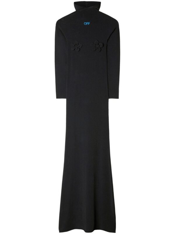 Off-White  floral-appliqué hooded dress