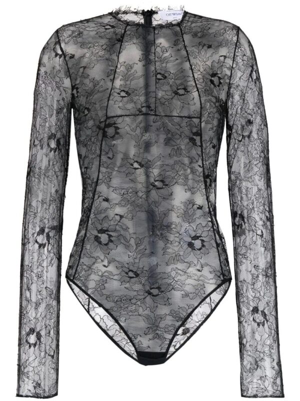 Off-White  sheer lace bodysuit
