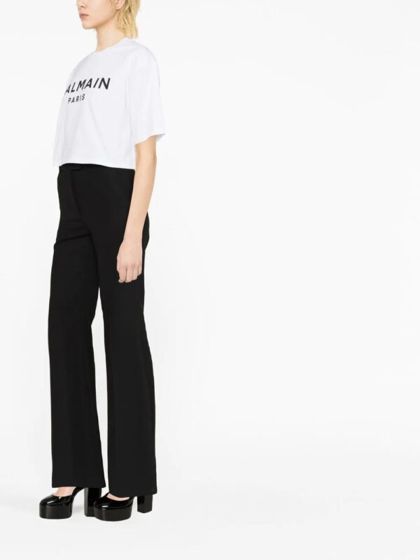Balmain  logo cropped T-shirt - Image 4