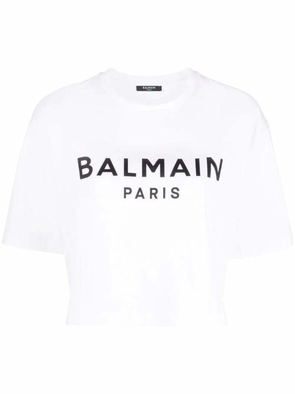 Balmain  logo cropped T-shirt