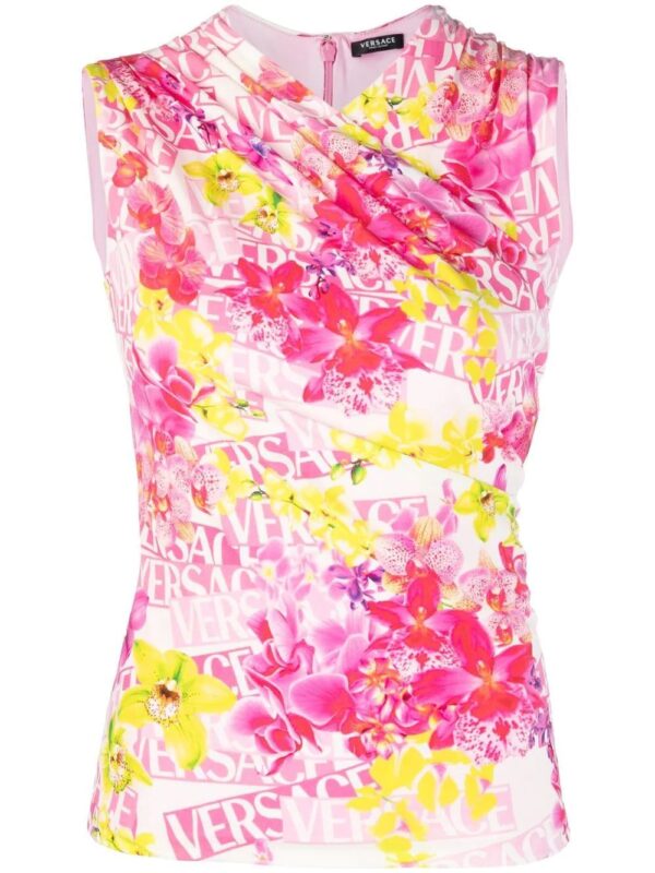 Versace  printed logo top