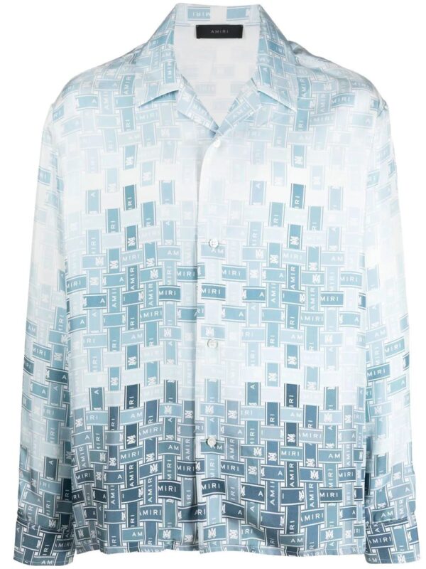 AMIRI  Gradient Tape-print silk shirt