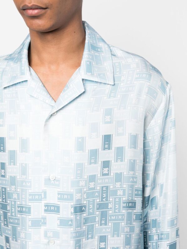 AMIRI  Gradient Tape-print silk shirt - Image 4