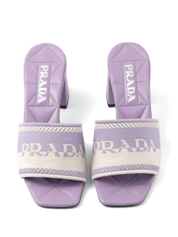 Prada  embroidered-logo sandals - Image 4
