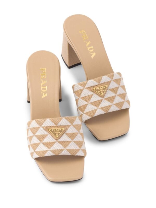 Prada  logo-plaque slip-on sandals - Image 4