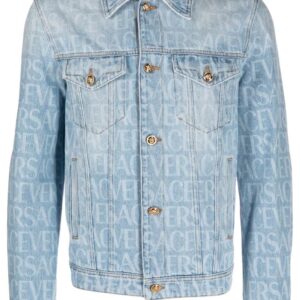 Versace  Allover logo-print denim jacket