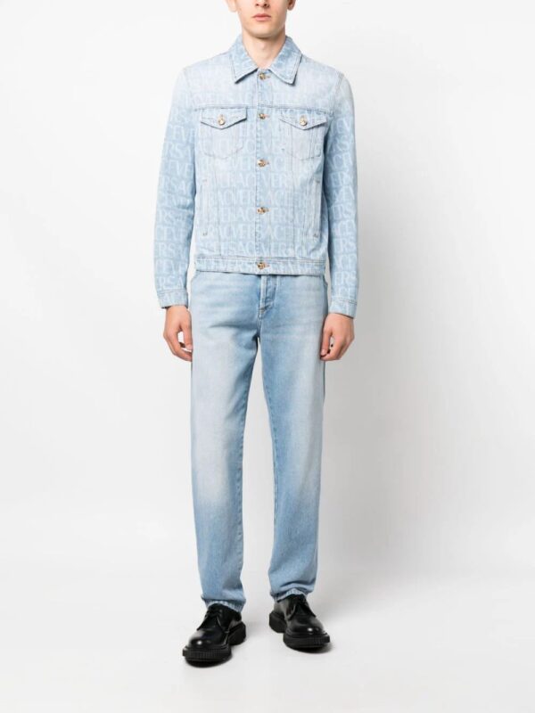 Versace  Allover logo-print denim jacket - Image 2