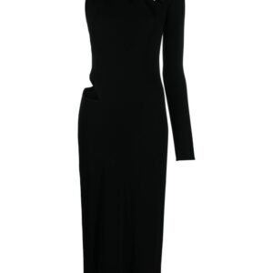Versace one-shoulder cut-out midi dress