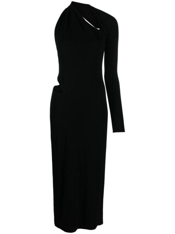Versace one-shoulder cut-out midi dress