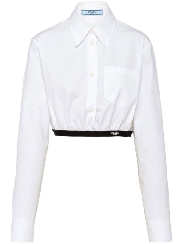 Prada logo-underband poplin shirt