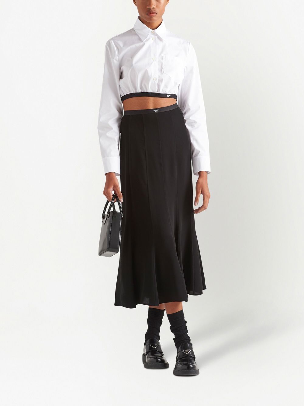 Prada logo-underband poplin shirt - Image 2