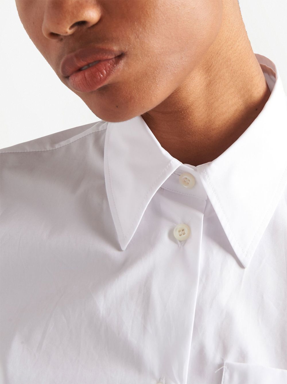Prada logo-underband poplin shirt - Image 5