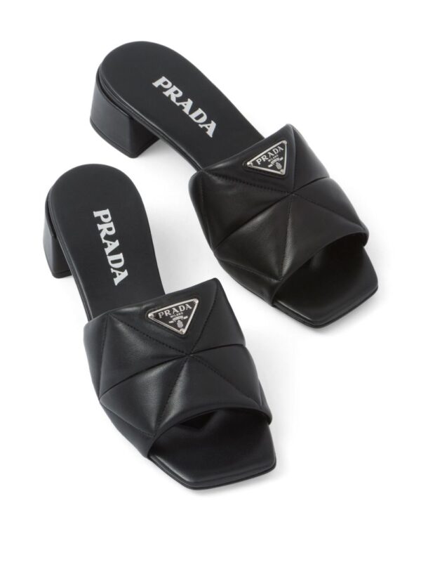Prada 45mm triangle-logo leather sandals - Image 4