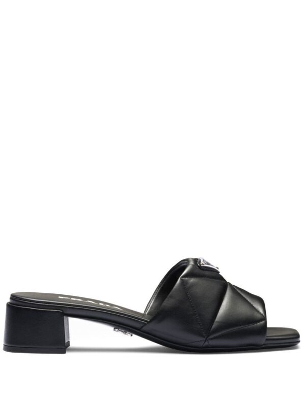 Prada 45mm triangle-logo leather sandals