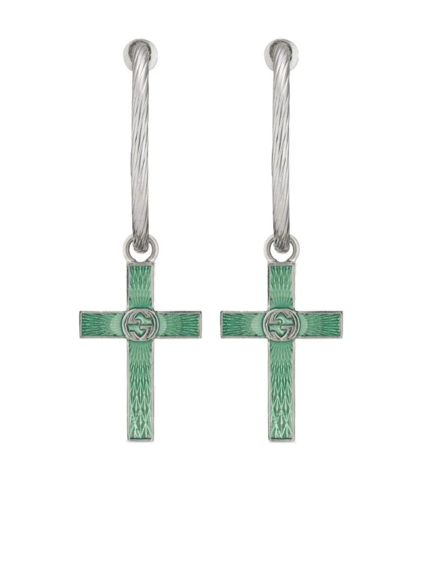 Gucci  Interlocking G enamel cross single earring