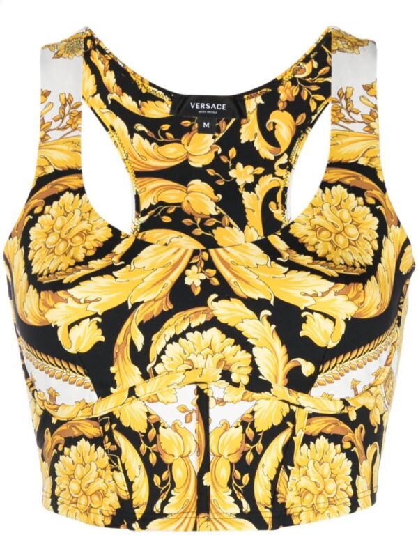 Versace  Barocco print cropped top
