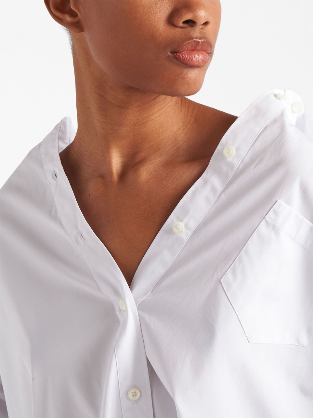 Prada logo-embroidered poplin shirt - Image 4